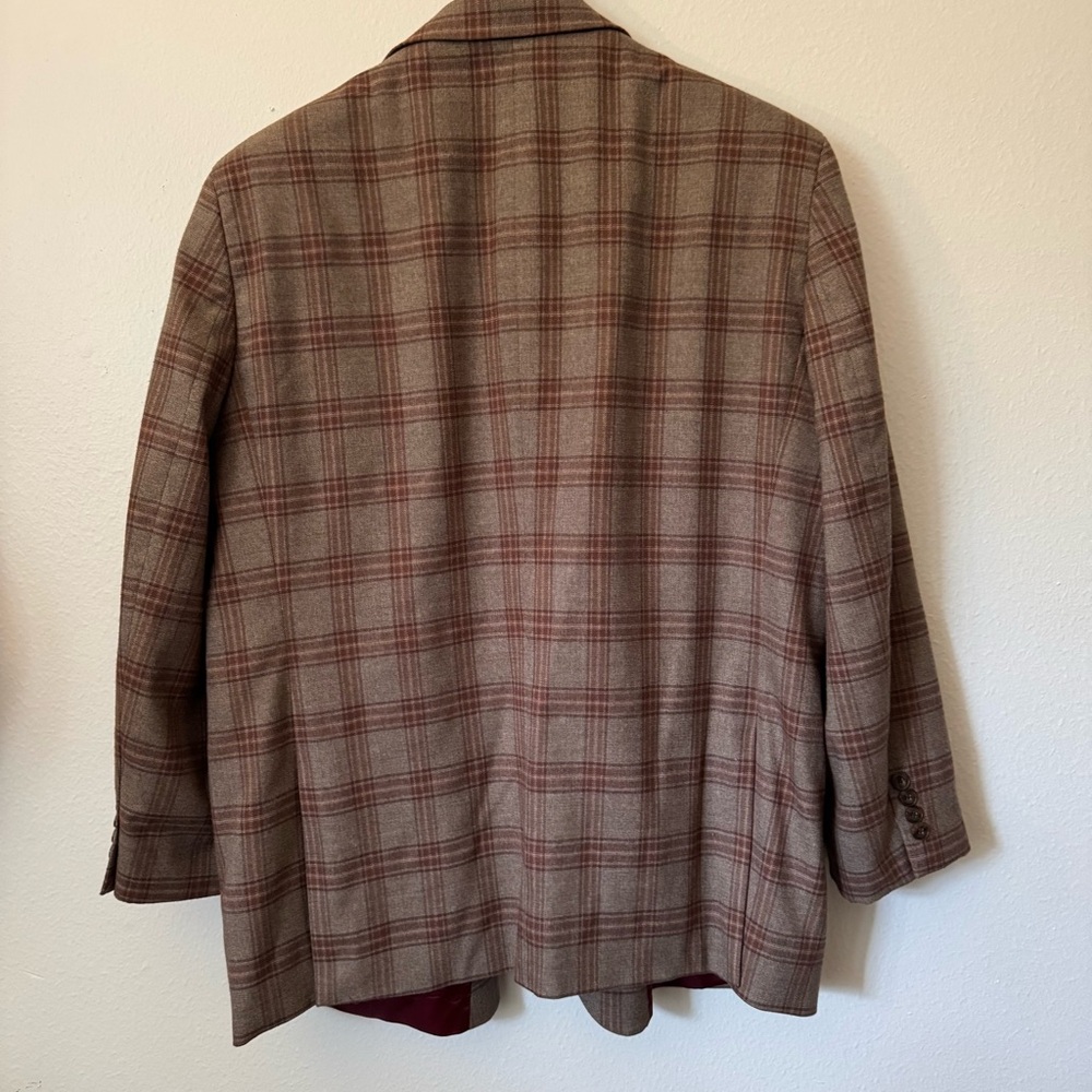 Nautica Modern Fit Men’s Sport Coat Blazer – Brown & Red Plaid – Size L50 $45 - Picture 8 of 10